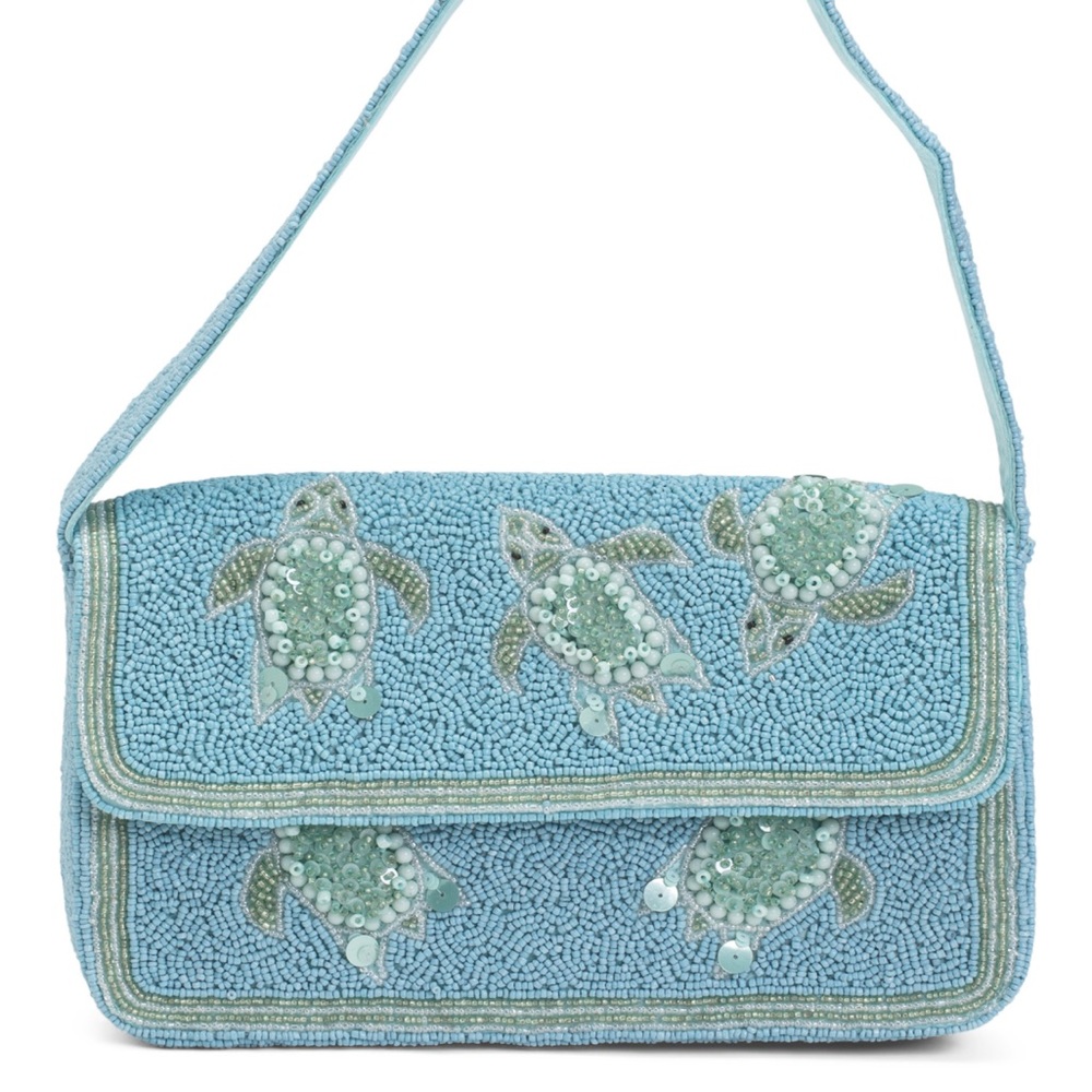 Viral Turtle Beaded Bag